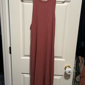 Abercrombie & Fitch Sleeveless Maxi Dress in Rust